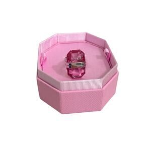 Swarovski Lucent ring Magnetic closure, Pink, Rhodium plated Size 60/9